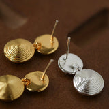 Minimal Double Circle Textured Stud Earrings - floysun