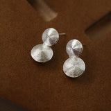 Minimal Double Circle Textured Stud Earrings - floysun