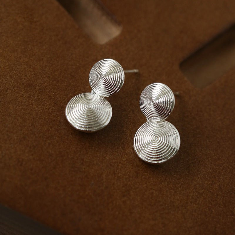 Minimal Double Circle Textured Stud Earrings - floysun