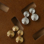 Minimal Double Circle Textured Stud Earrings - floysun