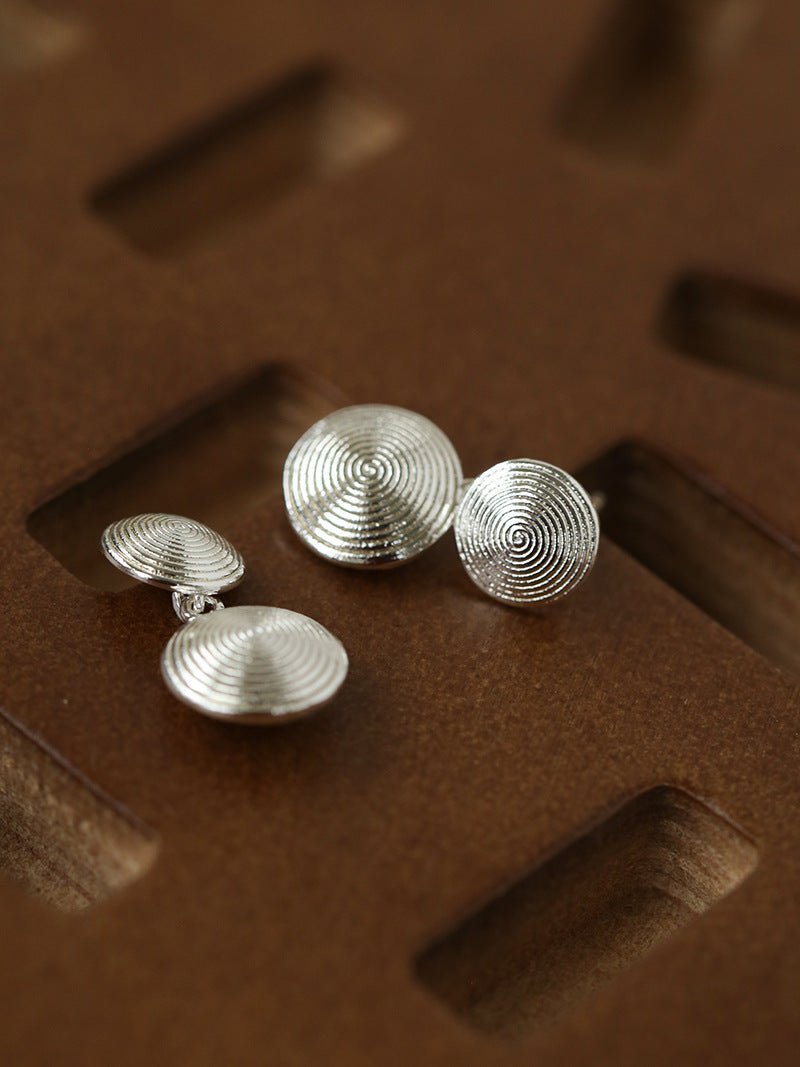 Minimal Double Circle Textured Stud Earrings - floysun