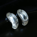 Minimal Elegant Clear Glass Curved Stud Earrings - floysun