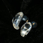 Minimal Elegant Clear Glass Curved Stud Earrings - floysun