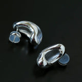 Minimal Elegant Clear Glass Curved Stud Earrings - floysun