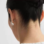 Minimal Elegant Clear Glass Curved Stud Earrings - floysun