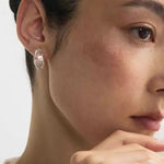 Minimal Elegant Clear Glass Curved Stud Earrings - floysun