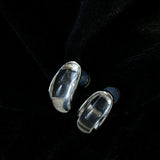 Minimal Elegant Clear Glass Curved Stud Earrings - floysun