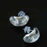 Minimal Elegant Clear Glass Curved Stud Earrings - floysun