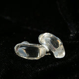 Minimal Elegant Clear Glass Curved Stud Earrings - floysun
