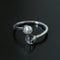 Minimal Elegant Clear Glass & Faux Pearl Adjustable Open Ring - floysun