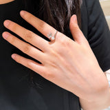 Minimal Elegant Clear Glass & Faux Pearl Adjustable Open Ring - floysun