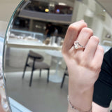 Minimal Elegant Clear Glass & Faux Pearl Adjustable Open Ring - floysun