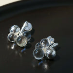 Minimal Elegant Clear Glass Grape Tassel Drop Earrings - floysun