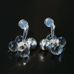 Minimal Elegant Clear Glass Grape Tassel Drop Earrings - floysun