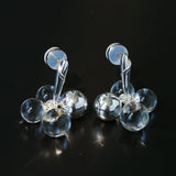 Minimal Elegant Clear Glass Grape Tassel Drop Earrings - floysun