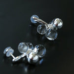 Minimal Elegant Clear Glass Grape Tassel Drop Earrings - floysun