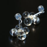 Minimal Elegant Clear Glass Grape Tassel Drop Earrings - floysun