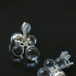 Minimal Elegant Clear Glass Grape Tassel Drop Earrings - floysun