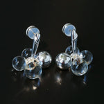 Minimal Elegant Clear Glass Grape Tassel Drop Earrings - floysun