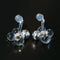 Minimal Elegant Clear Glass Grape Tassel Drop Earrings - floysun