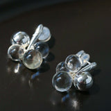Minimal Elegant Clear Glass Grape Tassel Drop Earrings - floysun