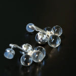 Minimal Elegant Clear Glass Grape Tassel Drop Earrings - floysun
