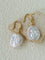 Minimal Elegant Inlaid Cubic Zirconia Baroque Freshwater Pearl Hook Earrings - floysun