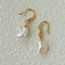 Minimal Elegant Inlaid Cubic Zirconia Baroque Freshwater Pearl Hook Earrings - floysun
