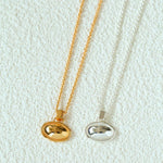 Minimal Geometric Oval Pendant Chain Necklace - floysun