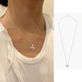 Minimal Geometric Oval Pendant Chain Necklace - floysun