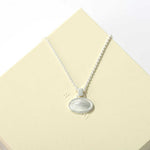 Minimal Geometric Oval Pendant Chain Necklace - floysun