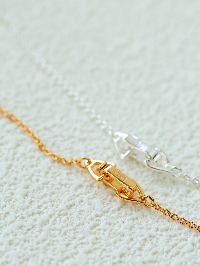Minimal Geometric Oval Pendant Chain Necklace - floysun