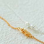 Minimal Geometric Oval Pendant Chain Necklace - floysun