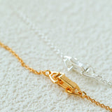 Minimal Geometric Oval Pendant Chain Necklace - floysun