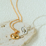 Minimal Geometric Oval Pendant Chain Necklace - floysun