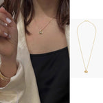 Minimal Geometric Oval Pendant Chain Necklace - floysun
