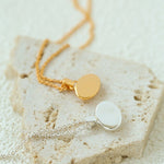 Minimal Geometric Oval Pendant Chain Necklace - floysun