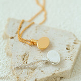 Minimal Geometric Oval Pendant Chain Necklace - floysun