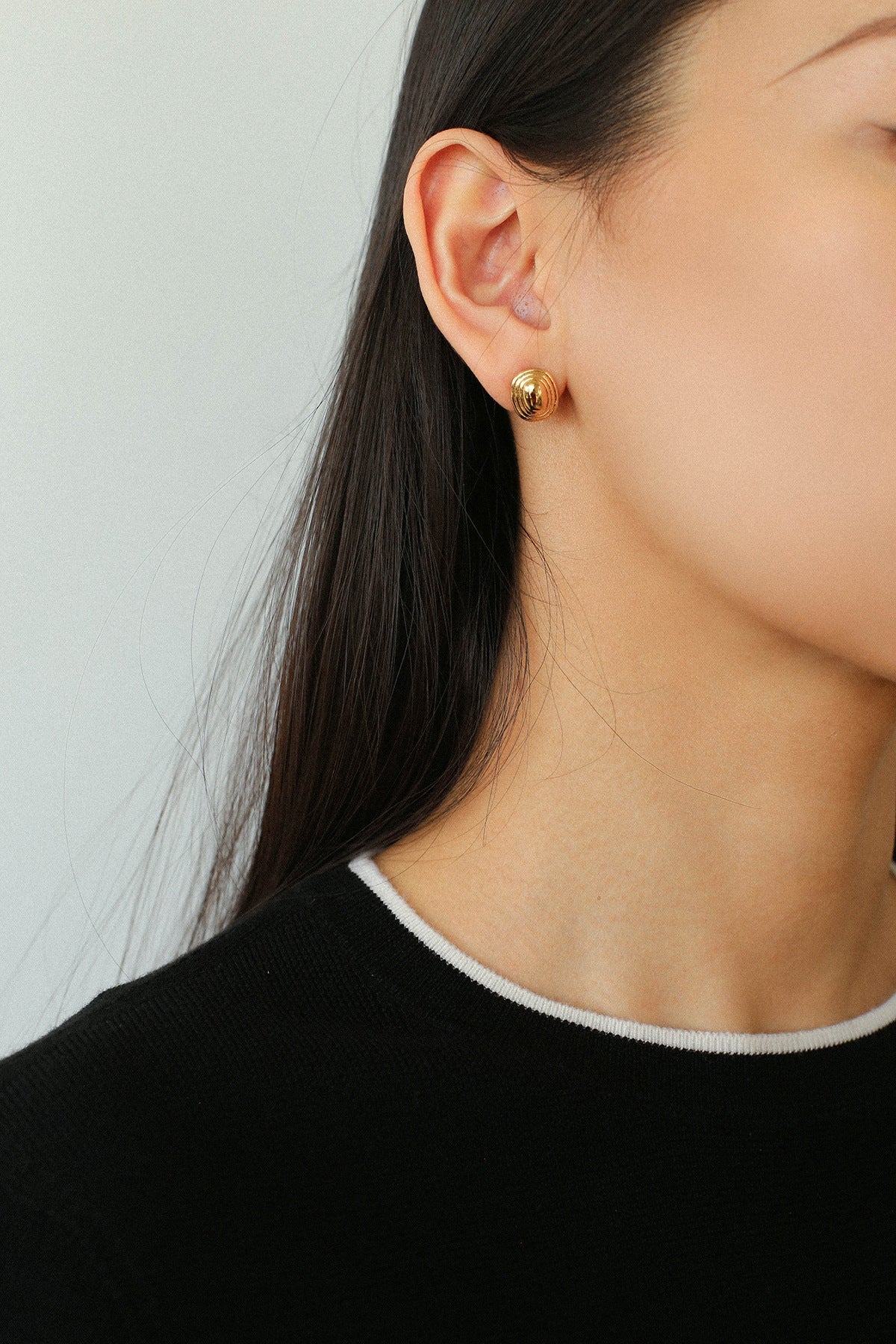 Minimal Geometric Oval Textured Stud Earrings - floysun