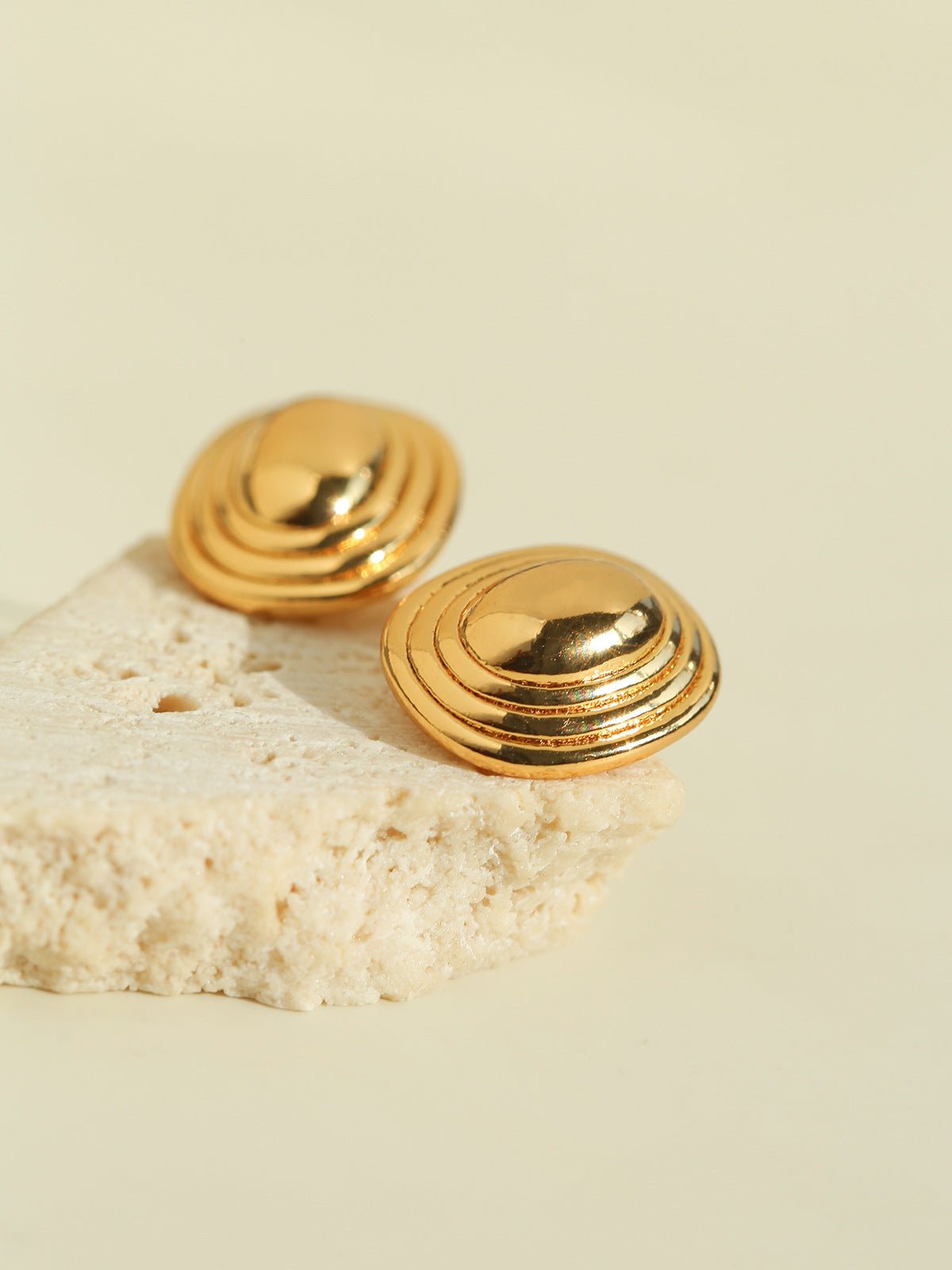 Minimal Geometric Oval Textured Stud Earrings - floysun