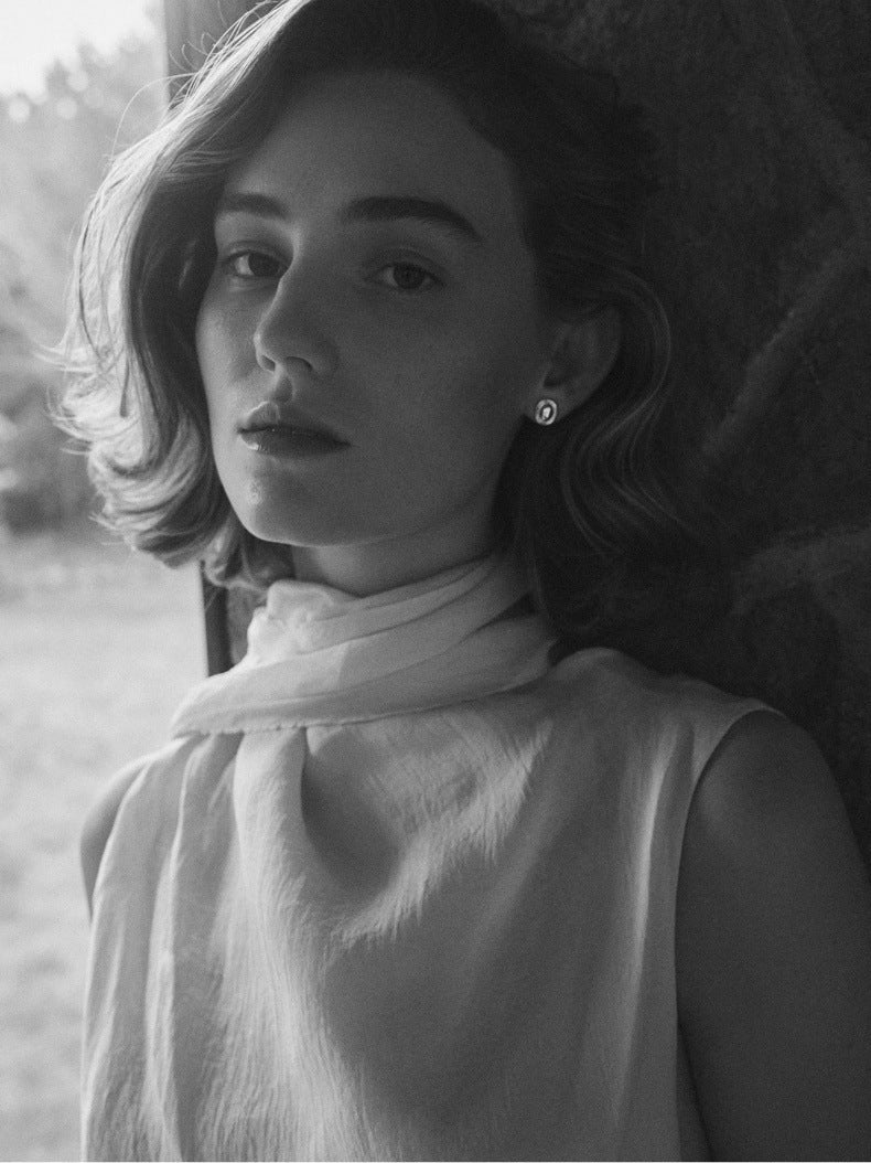 Minimal Geometric Oval Textured Stud Earrings - floysun