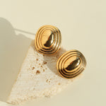 Minimal Geometric Oval Textured Stud Earrings - floysun