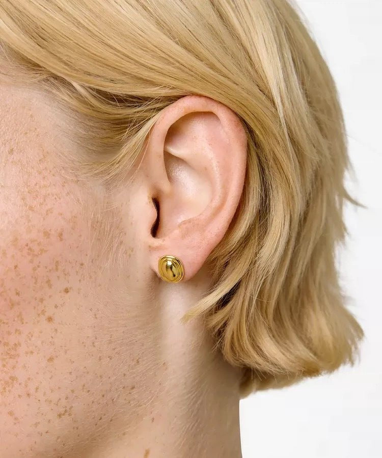 Minimal Geometric Oval Textured Stud Earrings - floysun