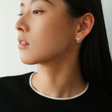 Minimal Geometric Oval Textured Stud Earrings - floysun