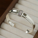 Minimal Rectangular Zircon Open Cuff Bracelet - floysun