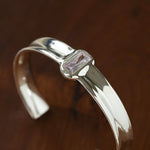 Minimal Rectangular Zircon Open Cuff Bracelet - floysun