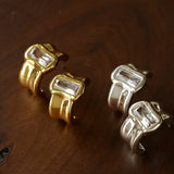 Minimal Rectangular Zircon Stud Earrings - floysun