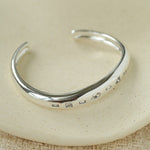 Minimal Scattered Mixed-Cut Zircon Open Cuff Bracelet - floysun