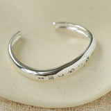 Minimal Scattered Mixed-Cut Zircon Open Cuff Bracelet - floysun