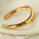 Minimal Scattered Mixed-Cut Zircon Open Cuff Bracelet - floysun
